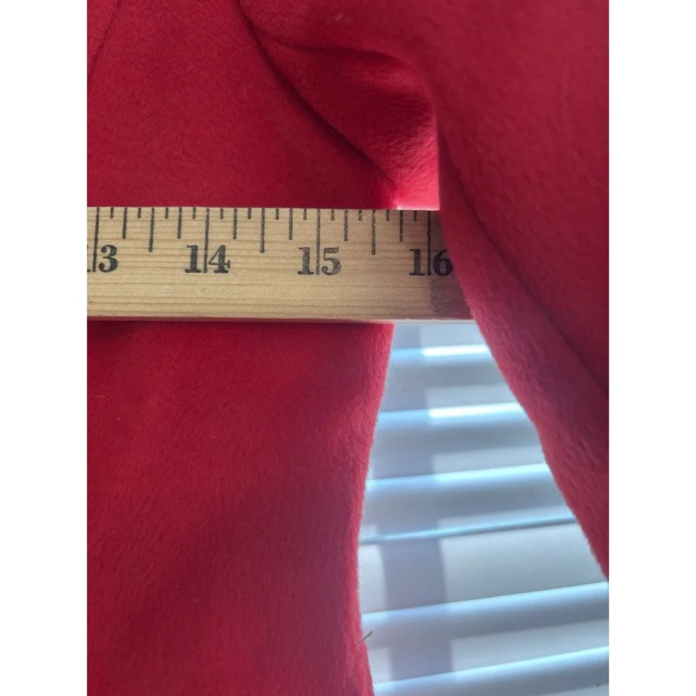 Hope & Henry Girls Red Dress Coat Sz 10 Double Breasted Black Velvet Trim Classi